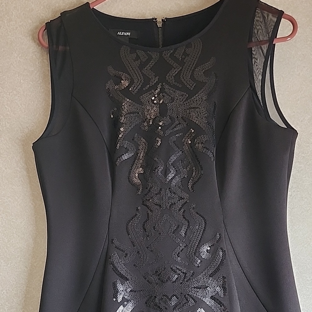Alfani Black Sleeveless Dress with Sequin Design